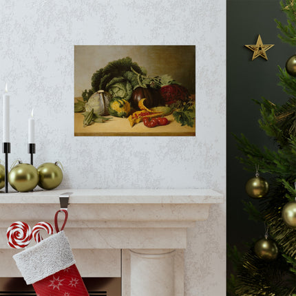 Still Life, Balsam Apple, and Vegetables by James Peale Matte Horizontal Posters