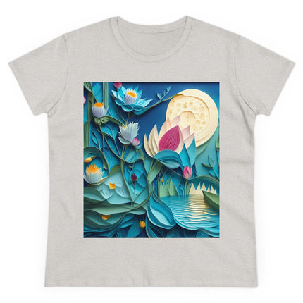 Ethereal Moonlit Lake Women's Midweight Cotton Tee