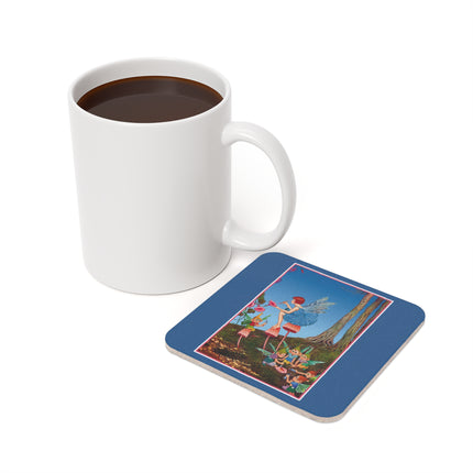 Periwinkle Painting the Petals Cork Back Coaster