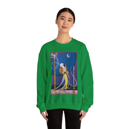 Smoke and Secrets: A Glamorous Encounter in Prohibition Era Heavy Blend™ Crewneck Sweatshirt