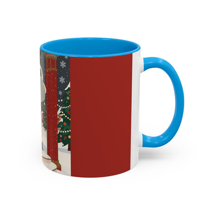 ❄️✨ The Winter Couture Promenade Colorful Mug – Art Deco Holiday Elegance