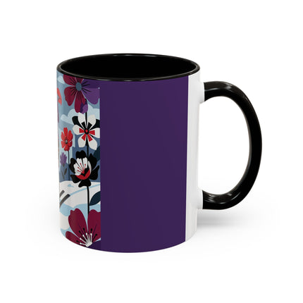 🎿❄️ The Winter Flower Skier Colorful Mug – Art Deco Alpine Fantasy
