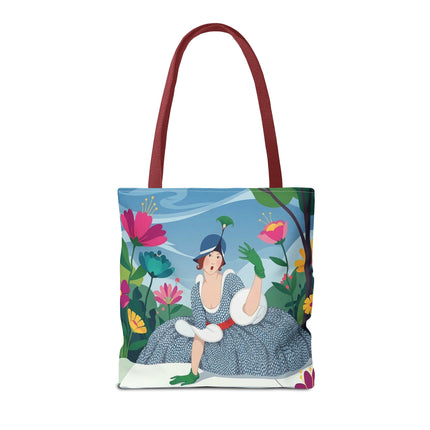 🌺🦚 The Lady Of The Peacock Garden Tote Bag – Art Deco Floral Fashion