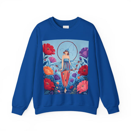 🎪🌺 The Flower Garden Harlequin Crewneck Sweatshirt – Art Deco Fashion Whimsy