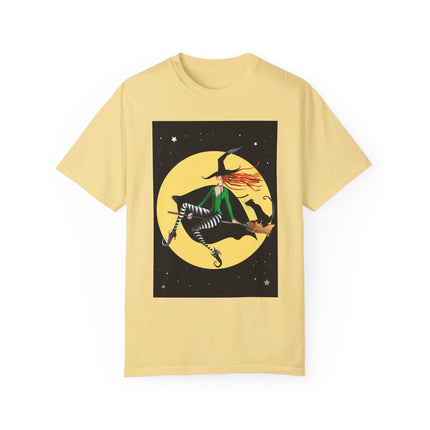 A Witch’s Moonlit Flight Unisex Garment-Dyed T-shirt