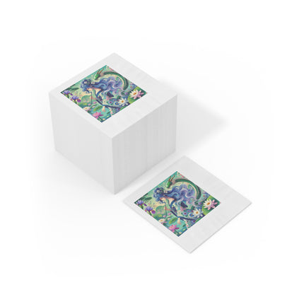 Fairy of the Koi Pond White Coined Napkins