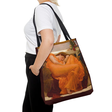 Flaming June by Frederic Leighton Tote Bag (AOP)