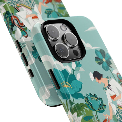 🐉🌿 The Dragon Keeper Phone Case – Art Deco Floral Fantasy