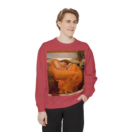 Flaming June by Frederic Leighton Unisex Garment-Dyed Sweatshirt