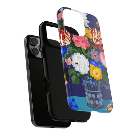 Midnight Floral Bouquet Phone Case – Vibrant Blooms & Enchanted Garden