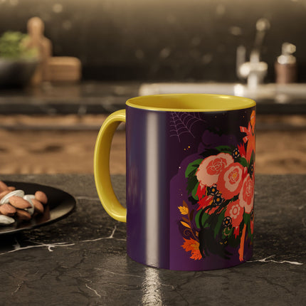 🌹🎃 The Lady Of The Haunted Rose Garden Colorful Mug – Romantic Halloween Charm