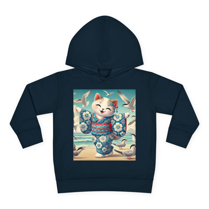Geisha Kitten by the Seaside Toddler Pullover Fleece Hoodie
