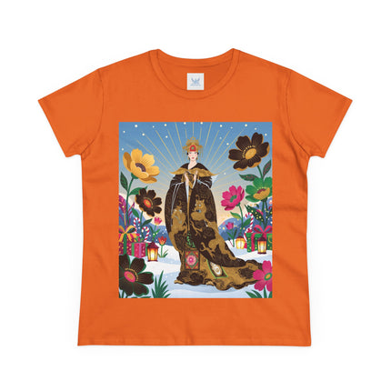 🌸✨ The Golden Garden Empress Cotton Tee – Asian-Inspired Floral Fantasy