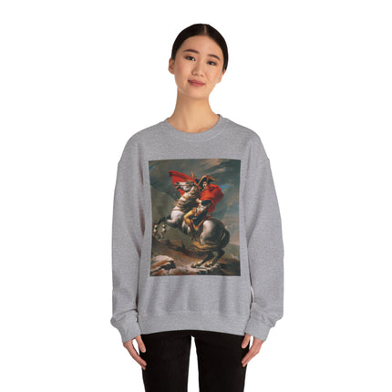 Napoleon Crossing the Alps by Jacques-Louis David Heavy Blend™ Crewneck Sweatshirt