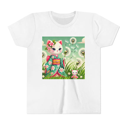 Geisha Kitten and the Dandelion Wish Youth Short Sleeve Tee