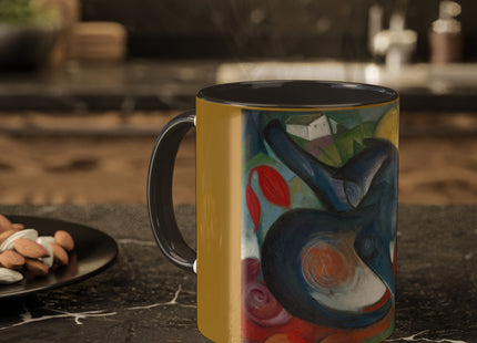Two Cats, Blue and Yellow by Franz Marc Colorful Mugs, 11oz