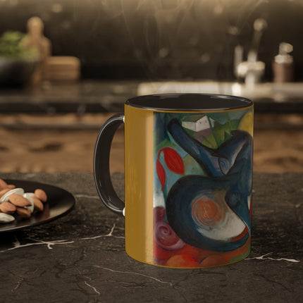 Two Cats, Blue and Yellow by Franz Marc Colorful Mugs, 11oz