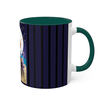 Moonlit Pirate Halloween Colorful Mugs, 11oz