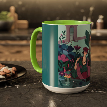 The Ladies Of The Secret Masquerade Colorful Mugs – Art Deco Floral Mystery