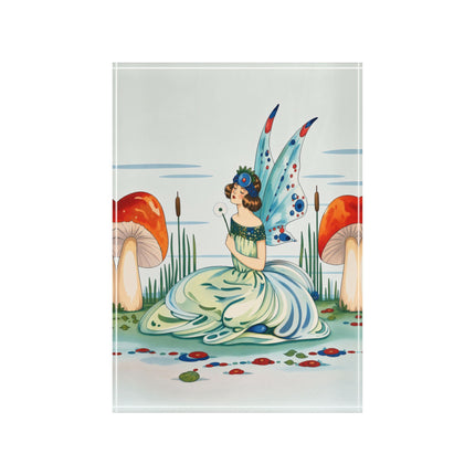 🧚🍄 The Lady Of The Enchanted Mushroom Garden Acrylic Art Block – Art Deco Fairy Fantasy