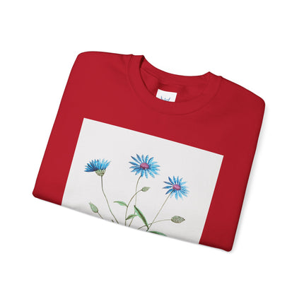 Blue Strawflower by Anselmus Boëtius de Boodt Heavy Blend™ Crewneck Sweatshirt