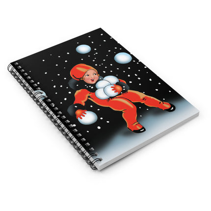 Festive Snowball Spiral Notebook - Ruled Line