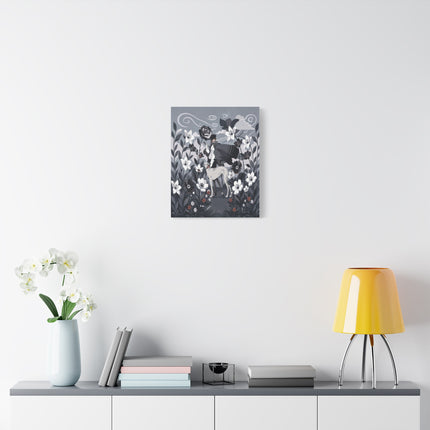 🖤🌸 The Greyhound Floral Promenade Placemat – Art Deco Monochrome Fashion