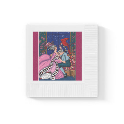 The Jealous Parrot by George Barbier White Coined Napkins