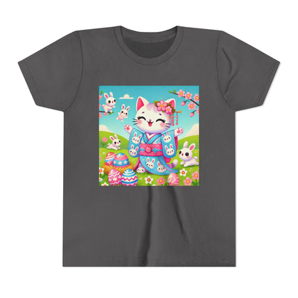 Springtime Kitten’s Easter Joy Youth Short Sleeve Tee