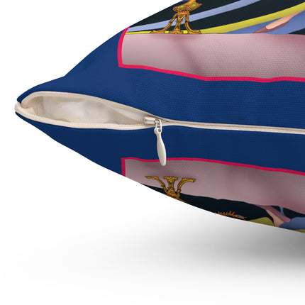 Smoke and Secrets: A Glamorous Encounter in Prohibition Era Spun Polyester Square Pillow