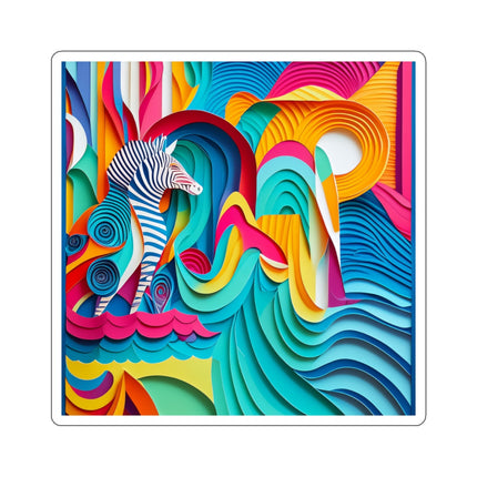 Surfing Zebra Kiss-Cut Stickers (4 Sizes)