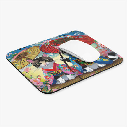 Kimono Kitties Mouse Pad, Rectangle