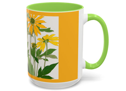 Clerodendrum & Rudbeckia Flower by Tanigami Kônan Colorful Mugs (11oz, 15oz)