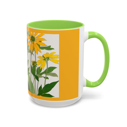 Clerodendrum & Rudbeckia Flower by Tanigami Kônan Colorful Mugs (11oz, 15oz)