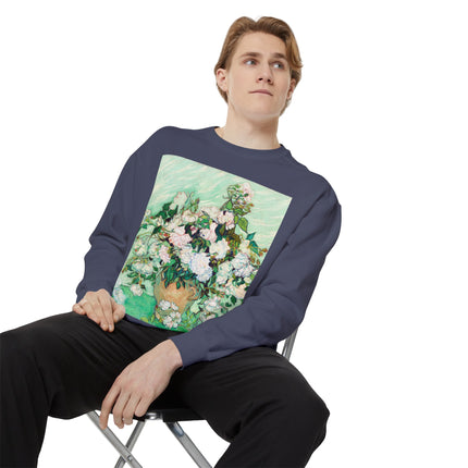 Roses by Vincent Van Gogh Unisex Garment-Dyed Sweatshirt