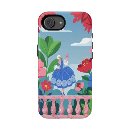 🌺🪭 The Lady Of The Grand Flower Terrace Phone Case – Art Deco Garden Elegance