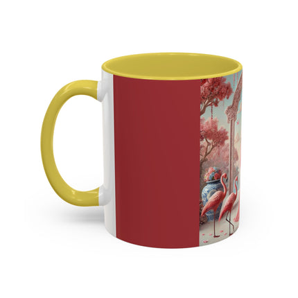 Petals, Porcelain, and Flamingos Colorful Mugs (11oz, 15oz)