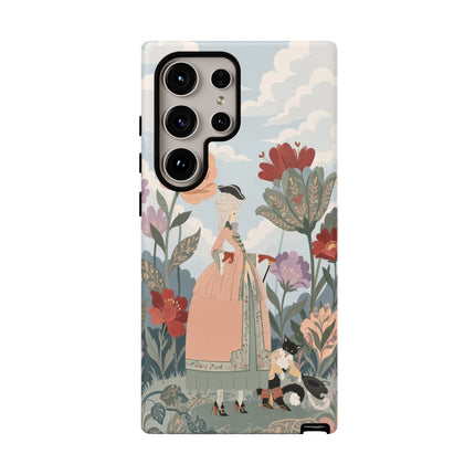 🌹🐈 The Lady And Puss In Boots Phone Case – Art Deco Floral Whimsy