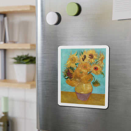 Vase with Twelve Sunflowers by Vincent Van Gogh Die-Cut Magnets (5 Sizes)