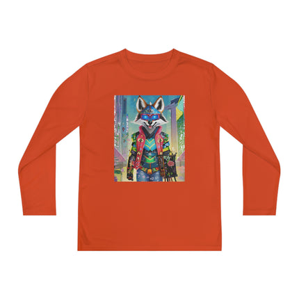 Cyber Hyena Youth Long Sleeve Competitor Tee – Neon Mischief & Futuristic Style