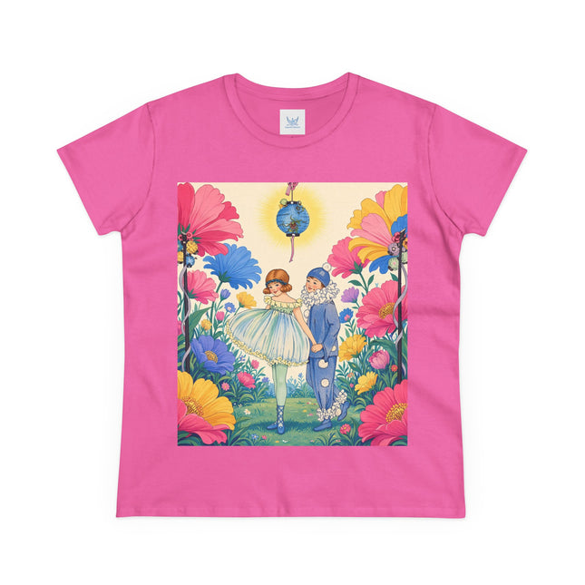 🌸🏮 The Lantern Garden Stroll Cotton Tee – Art Deco Floral Whimsy