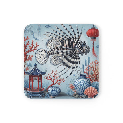 Lionfish & Lantern Coaster – Mystical Ocean & Asian Harmony