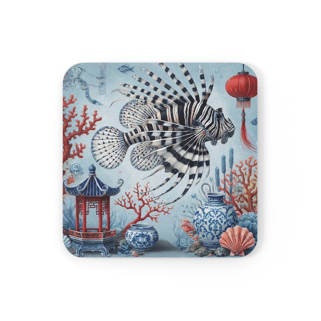 Lionfish & Lantern Coaster – Mystical Ocean & Asian Harmony