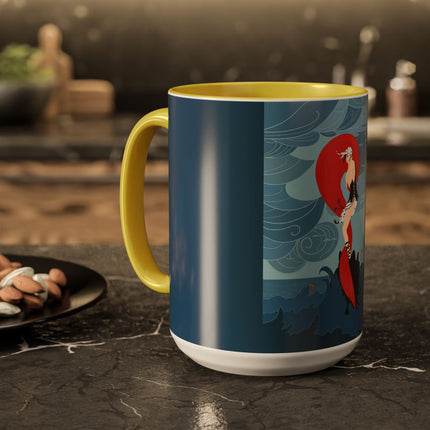 Siren of the Waves Colorful Mugs – Dramatic Sea Power & Bold Elegance