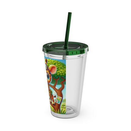 Giraffe Lookout Sunsplash Tumbler with Straw, 16oz
