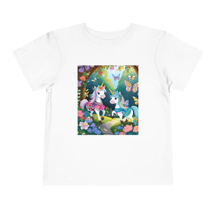 Baby Unicorns and Fluttering Butterflies Toddler Short Sleeve Tee