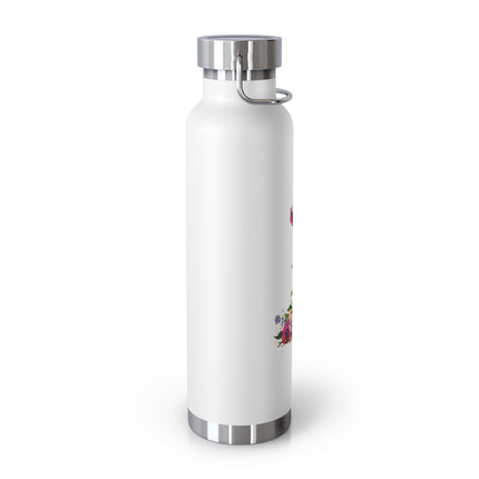 Blooming Splendor: A Floral Transformation Copper Vacuum Insulated Bottle, 22oz