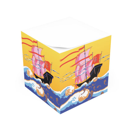 Golden Seas and Whimsical Dreams Note Cube