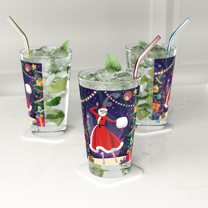 🎄❄️ The Christmas Snowball Dance Pint Glass – Whimsical Holiday Fashion Fantasy