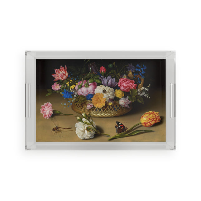 Flower Still Life by Ambrosius Bosschaert Acrylic Serving Tray